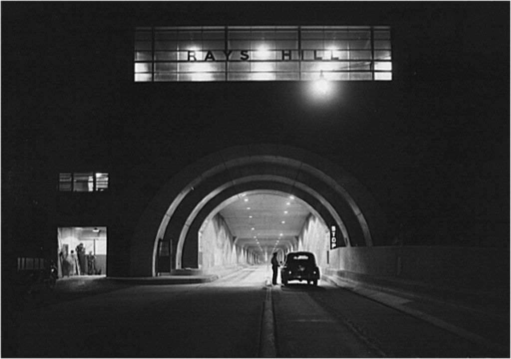 "Rays Hill Tunnel At Night," Arthur Rothstein